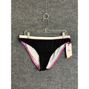 Speedo Womens Bathing Suit Bottom Size XL Black Nylon Stretch Beach Swim New